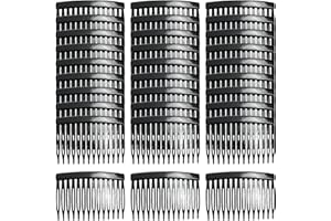 Cinaci 30 Pack Clear White Black Brown Small Plastic Hair Side Combs Slide Barrettes with 14 Teeth DIY Crafts Decorative Headpieces French Twist Hair Clips Fine Thin Hair Accessories for Women Girls