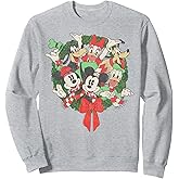 Disney Group Shot Christmas Wreath Sweatshirt,Long Sleeve