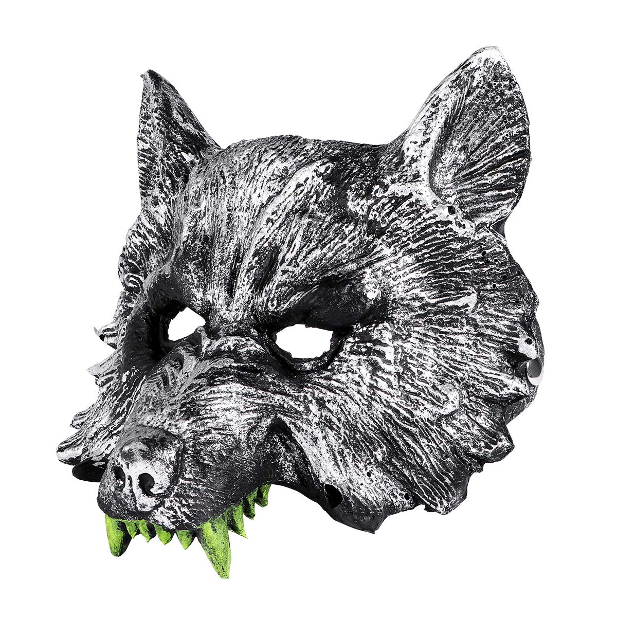 Mask 3D Werewolf Mask Halloween Haunted House Props Cosplay Masquerade Grey for Carnival Party Performance