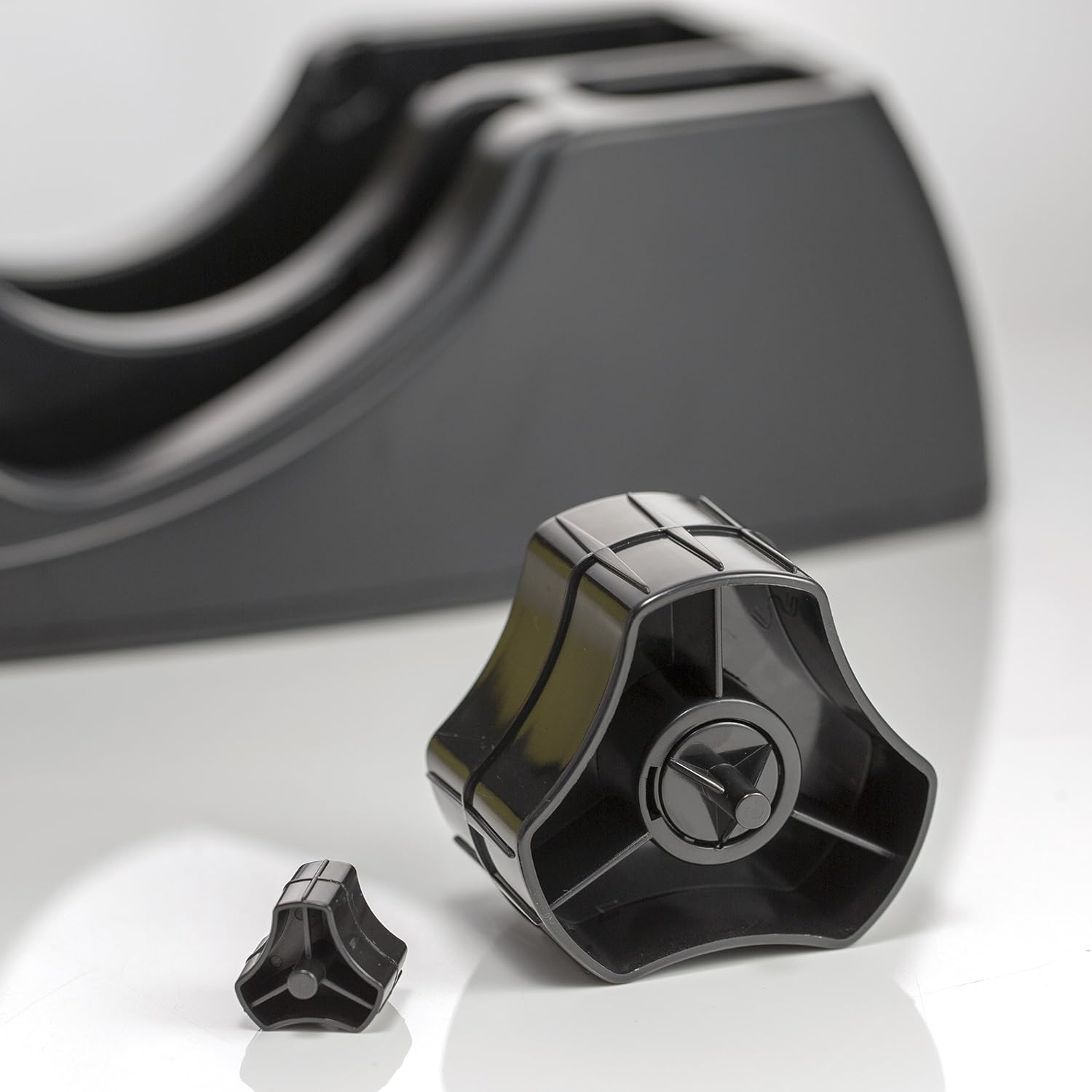 Officemate Recycled 2-in-1 Heavy Duty Tape Dispenser, 1" and 3" Cores, Black (96690) : Packing Tape Dispensers : Office Products