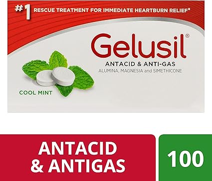 Amazon Com Gelusil Antacid Tablets For Heartburn Relief Acid gelusil antacid tablets for heartburn relief acid reflux and anti gas cool mint 100ct blister pack