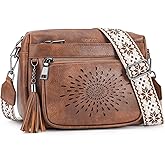 APHISON Crossbody Bags for Women Trendy, Leather Crossbody Purses Shoulder Handbags with Adjustable Guitar Strap