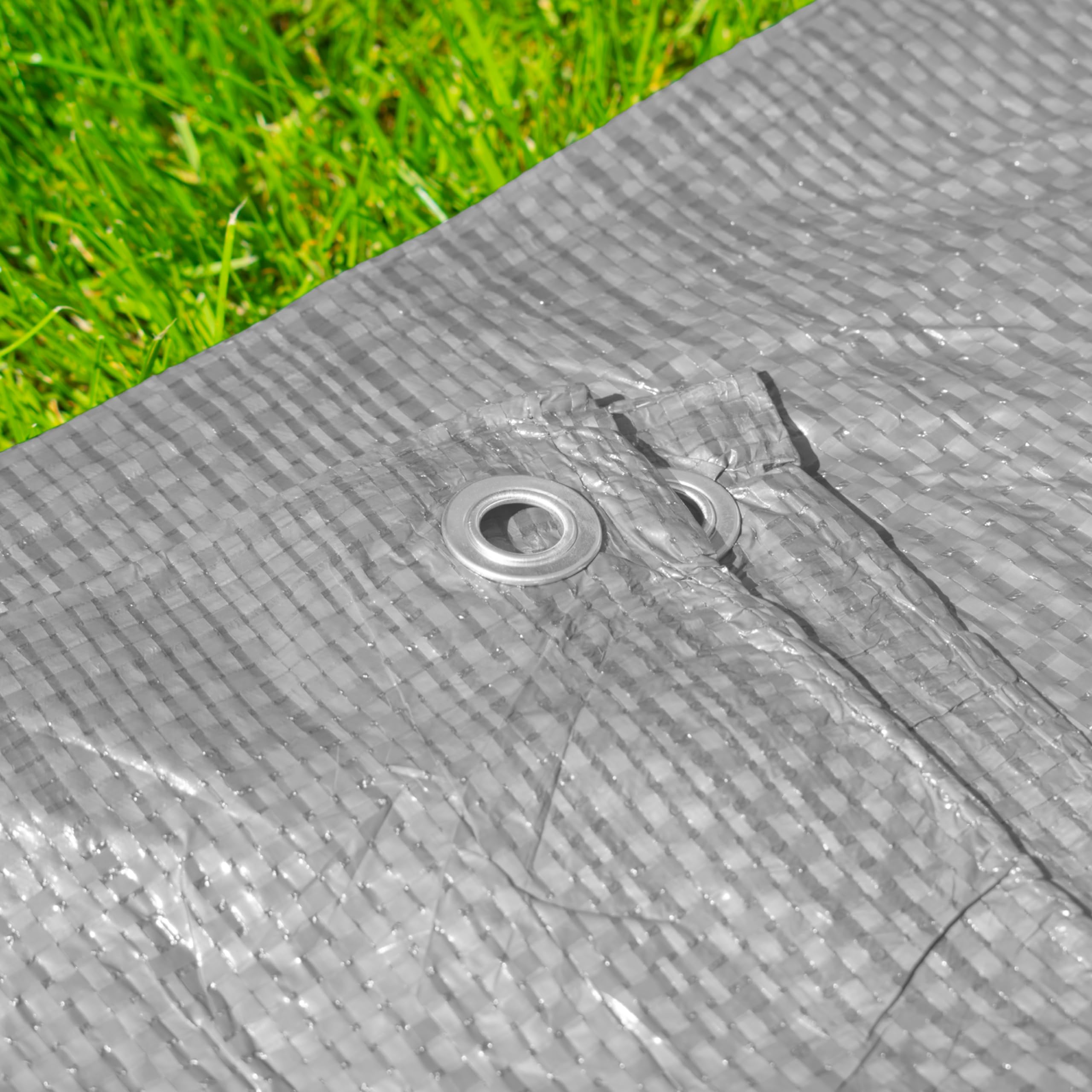 Waterproof storm gray multipurpose tarpaulin,tarp coverup/camping ground sheet/garden keep dry cover/car boot sheet,light & easy to store(3m x4m)