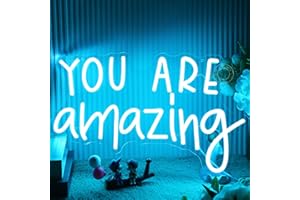 SYLHOME You Are Amazing LED Neon Light Sign 5V Girls Boys Bedroom Living Room Classroom Wall Decor Sign Hanging Smart Birthday Christmas Gift USB 16.9" X 10.6" Ice blue