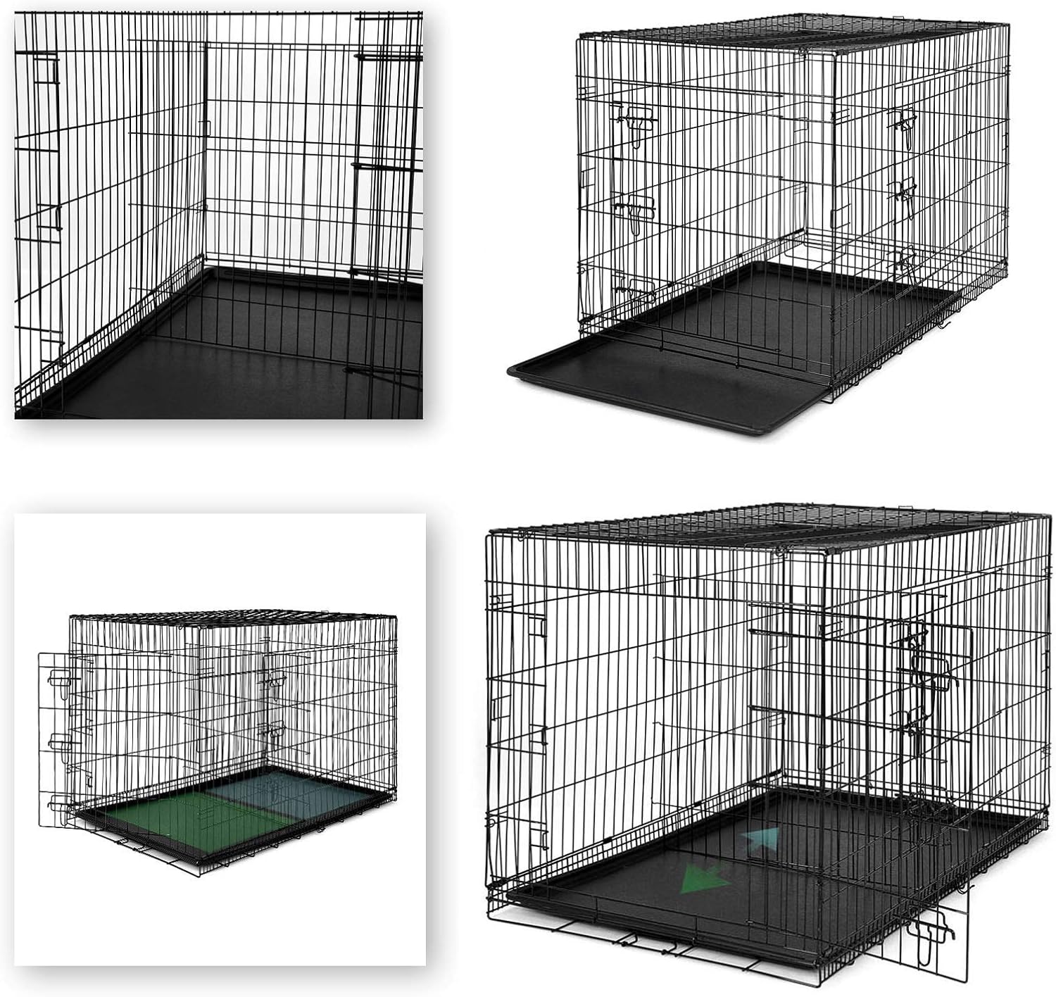 lionto Pet transport box for dogs and cats multifunctional transport cage with hygienic plastic tray, 106x71x77 cm - Image 5