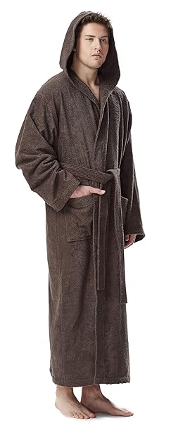 Arus Bademantel-Pacific für Damen und Herren mit Kapuze, extra lang, 100% Baumwolle Frottee, Hausmantel, Morgenmantel, Saunam