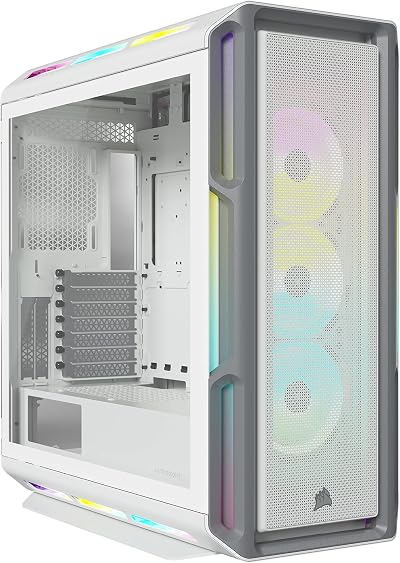 Corsair 5000T RGB White Mid Tower PC Gaming Case Tempered Glass w/ Commander