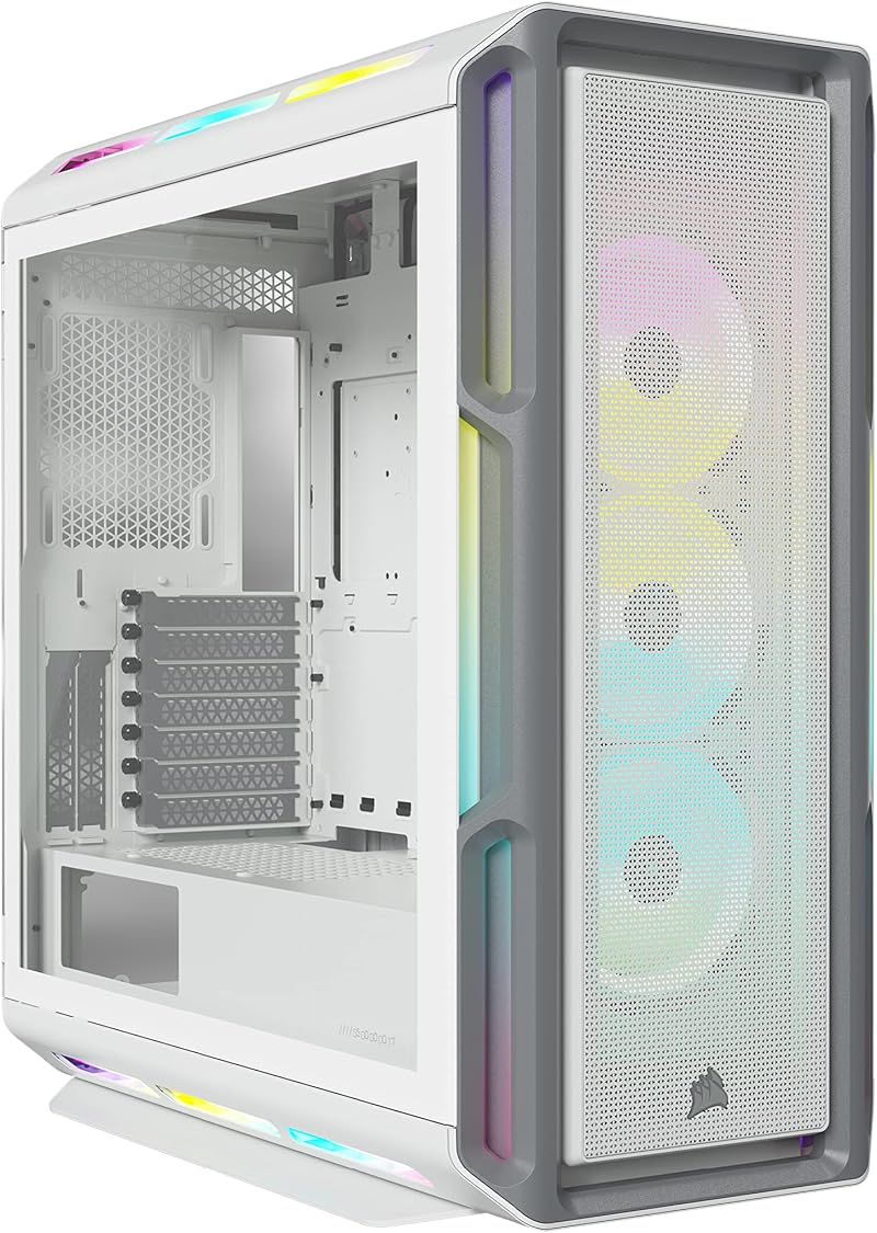Corsair 5000T RGB White Mid Tower PC Gaming Case Tempered Glass w/ Commander