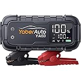 YaberAuto Jump Starter 8000A 65W Fast Charging (All Gas/12.0L Diesel) Portable Car Battery Jump Starter Pack, Jump Box Car Battery Jumper Starter Portable Jumper Cables, 150W DC, 600LM Lights