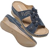 SHASINGGE Womens Wedge Sandals, Platform Sandal Dressy Summer Slides Comfortable Walking Shoes, Soft Casual Orthopedic Sandals Shoes for Women