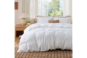 Bedsure White Duvet Cover Queen Size - Extra Soft Double Brushed Microfiber Bedding Set with Zipper Closure for Kids, 3 Piece