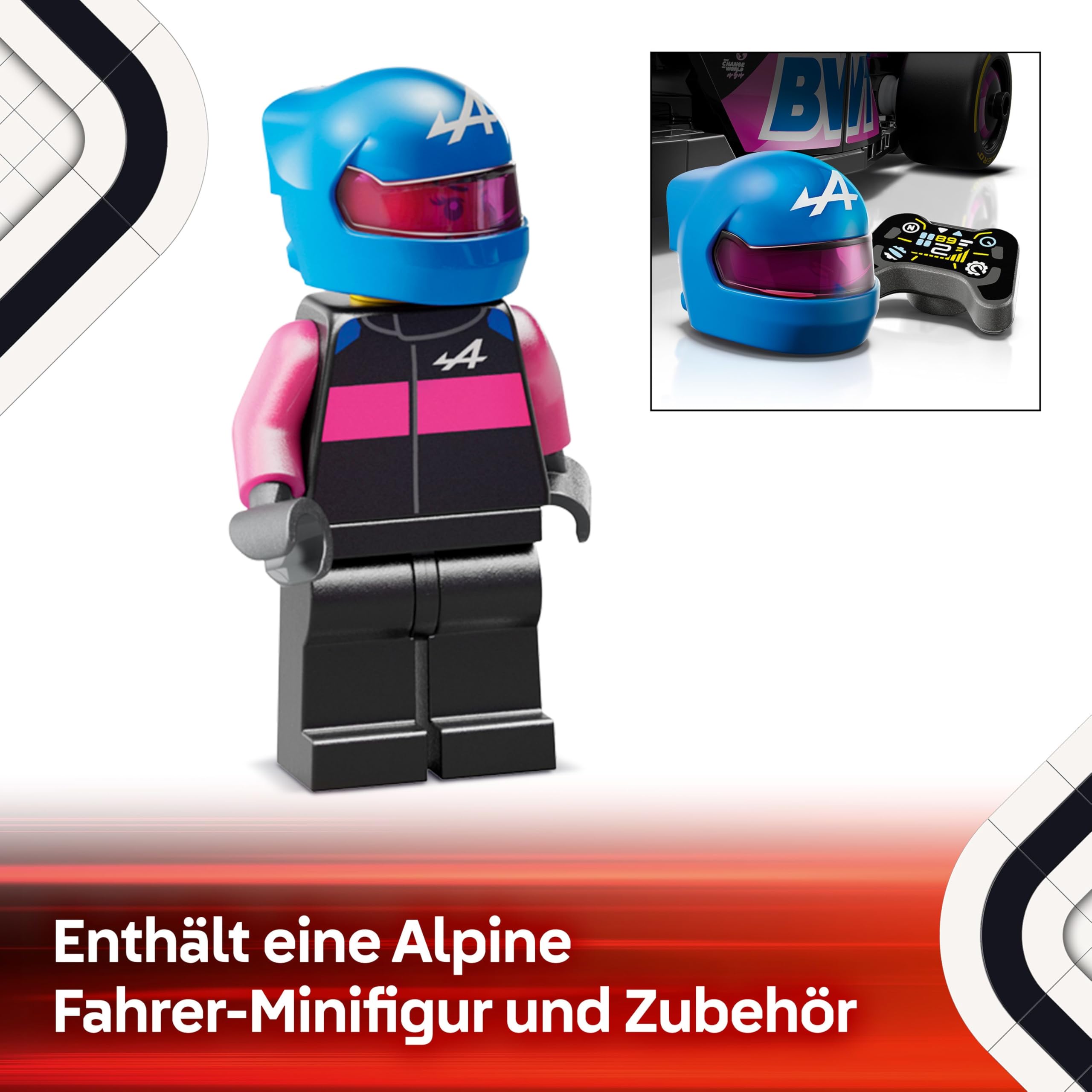 LEGO Speed Champions BWT Alpine F1 Team A524 Rennauto - Spielzeug mit Formel 1 Minifigur zum Sammeln - Geschenk für Jungen & Mädchen ab 10 Jahren und Erwachsene Motorsport Fans 77248 4