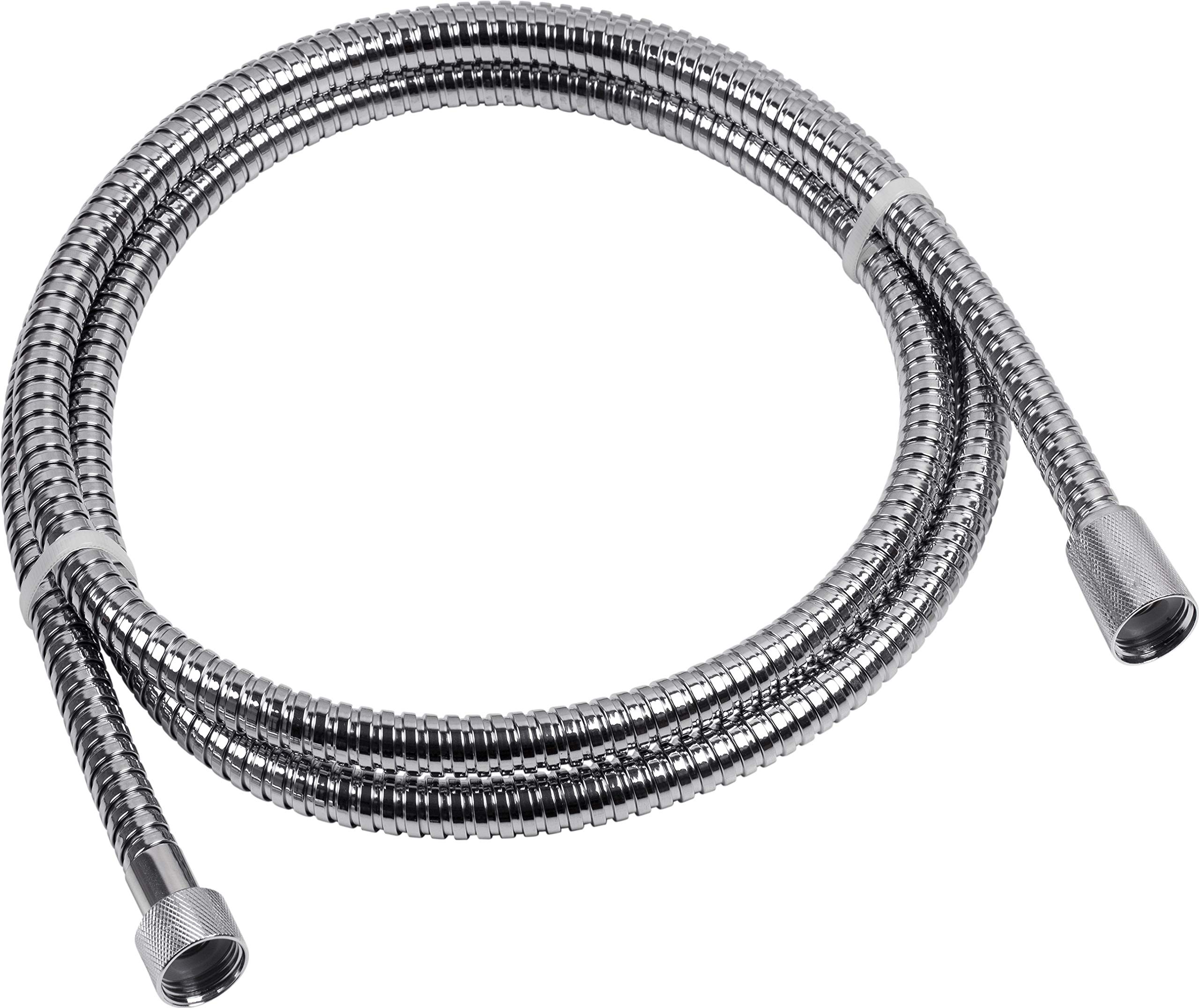 CORNAT TECB3361 Shower Hose STL.Steel 2,0m Chrome, Silver, 200 cm