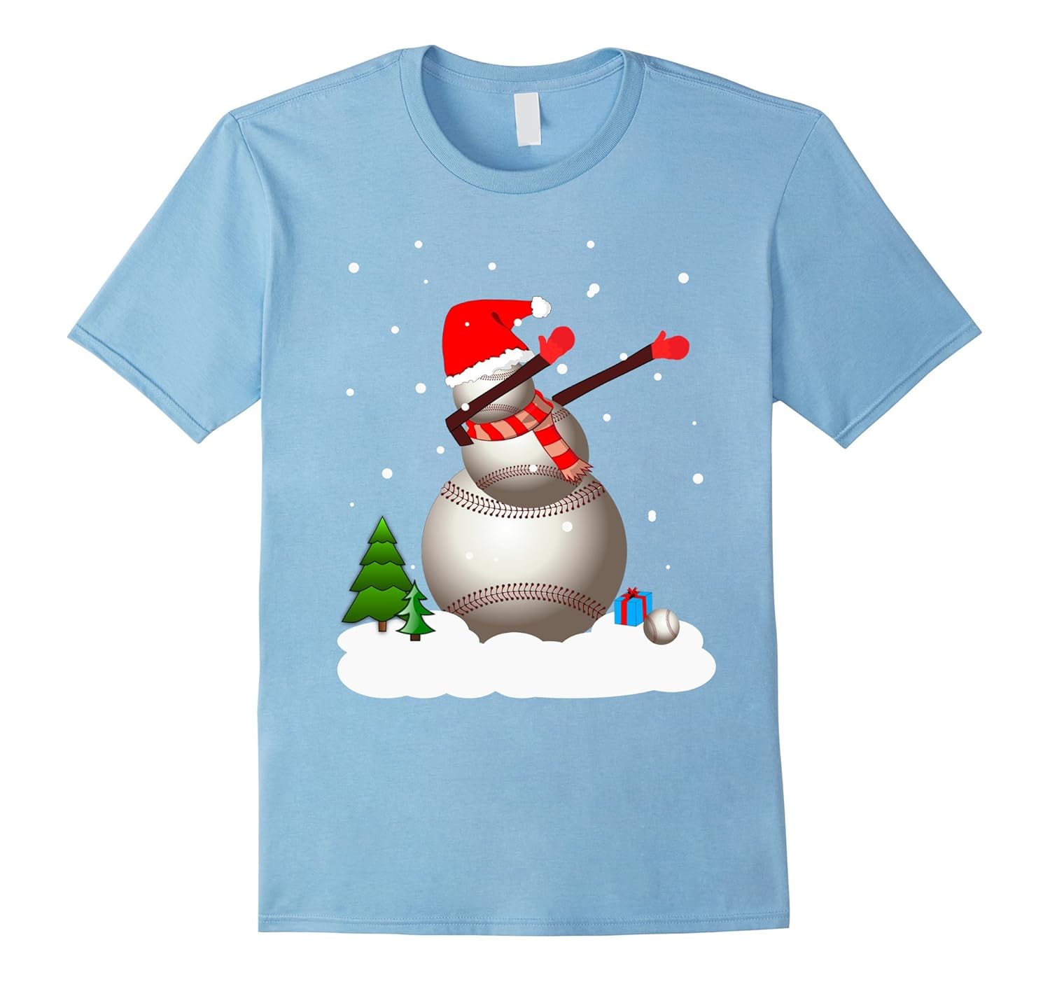 Dabbing Snowman Baseball Christmas Funny tshirts-Rose