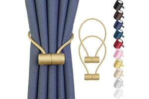 Remunkia Magnetic Curtain Tiebacks 2 Pack, Curtain Tie Backs Holder, Outdoor Curtains Tiebacks Window Treatment Holdbacks wit