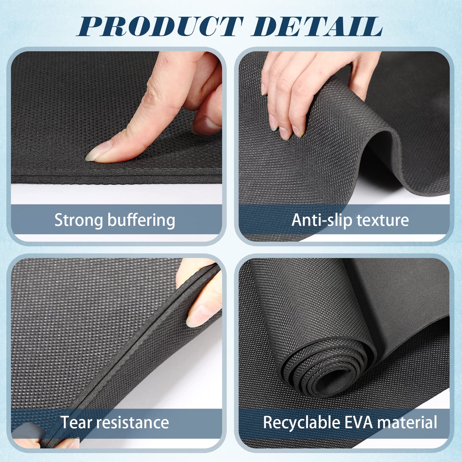 10 Pack Yoga Mats Bulk, 68'' x 24'' x 4mm Thick Yoga Mats for Kids and Adult Gym Mats Bundle Latex Free Exercise Mats with Non Slip Texture for Outdoor Yoga, Pilates or Workout (Black) - Image 4