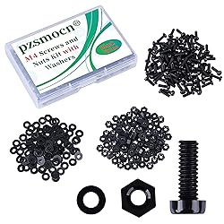 Pzsmocn 300 Pieces/100 Sets M4*12 mm Plastic Black