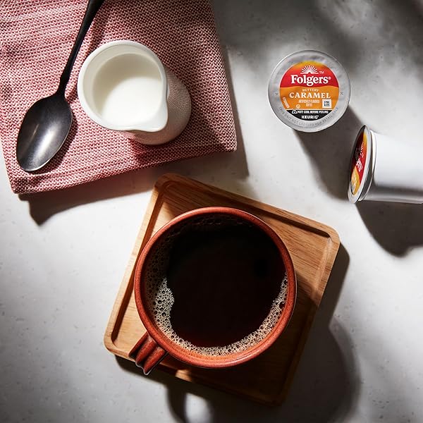 FOLGERS BUTTERY CARAMEL ARTIFICIALLY FLAVORED COFFEE, KEURIG K-CUP PODS, 10 COUNT BOX
