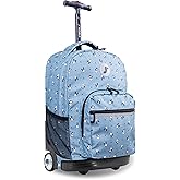 J World Sunrise Kids Rolling Backpack for Girls Boys. Roller Bookbag With Wheels For School, Panda