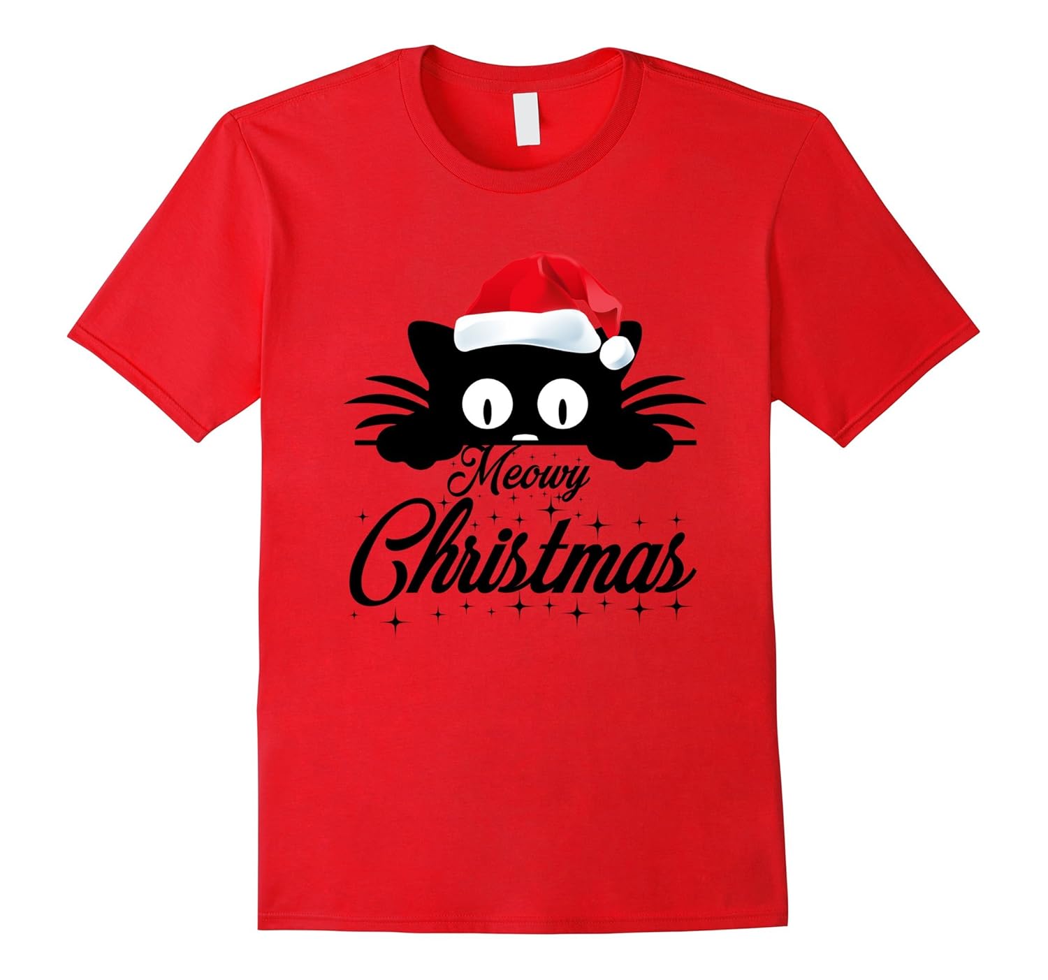 funny Cat lover Meowy Christmas T-shirt-Rose