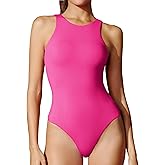 IUGA Bodysuits for Women Tummy Control Sleeveless Bodysuit Racerback Halter Body suits Tank Top