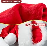 Ambandier Kids Santa Hat Soft Plush Velvet Christmas Xmas Holiday Party Hat view 2