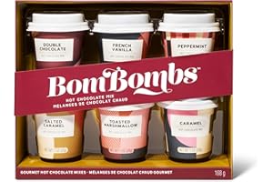 Bombombs Hot Chocolate Mix Gift Set, Hot Chocolate Mix in Mini Cup Packaging, Flavors Include Double Chocolate, French Vanill