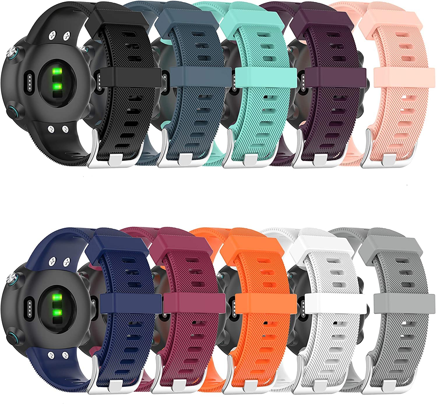 Tyogeephy Strap Compatible with Garmin Forerunner 45 / Forerunner 45S / Swim 2, Sport Silicone Wristband Replacement Bracelet for Garmin Forerunner 45 / Forerunner 45S / Swim 2