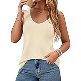 BTFBM Sweater Vest Women 2026 Spring Summer Sleeveless V Neck Sparkle Knit Basic Loose Fit Tank Tops Vacation Outfits