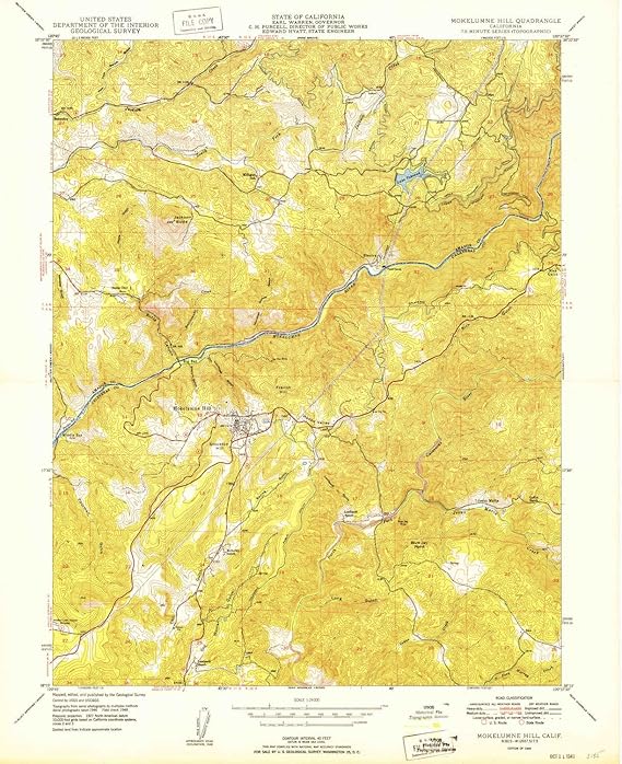 YellowMaps Mokelumne Hill CA topo map, 124000 Scale, 7.5 X 7.5 Minute, Historical