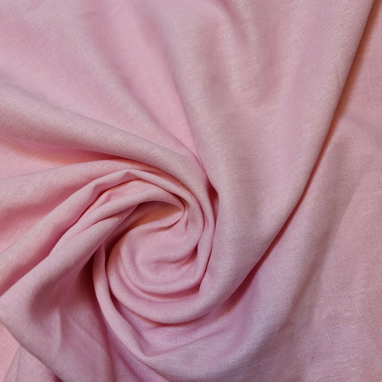 100% Cotton Rich Linen Poplin Dress Craft Fabric Material 58" - 150 cm Wide Sold As 1 Meter Pre - Cut Lengths (Available in 13 Colours) (Pale Pink)