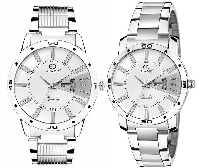 Analogue White Dial Couples Watch