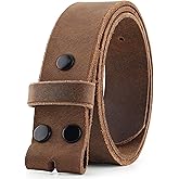 F&L CLASSIC Belt for buckle men Snap on Strap Full Grain One Piece Leather no buckle,1 1/2" Wide, USA