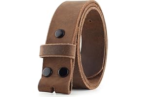 F&L CLASSIC Belt for buckle men Snap on Strap Full Grain One Piece Leather no buckle,1 1/2" Wide, USA