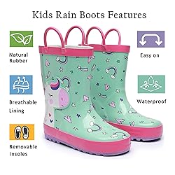 LANCDON Toddler Rain Boots for Boys and Girls