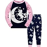 Popshion Little Girls Mermaid Pajamas 2 Piece Set 100% Cotton Sleepwear Toddler Clothes for Kids Baby Ladybug Style PJs