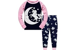 Popshion Little Girls Mermaid Pajamas 2 Piece Set 100% Cotton Sleepwear Toddler Clothes for Kids Baby Ladybug Style PJs