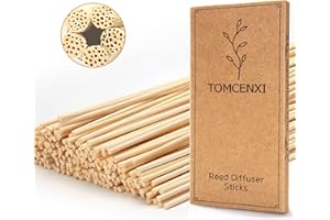 TOMCENXI 120PCS Reed Diffuser Sticks,7.5 Inch Natural Rattan Wood Sticks,Diffuser Refills,Essential Oil Aroma Diffuser Replac