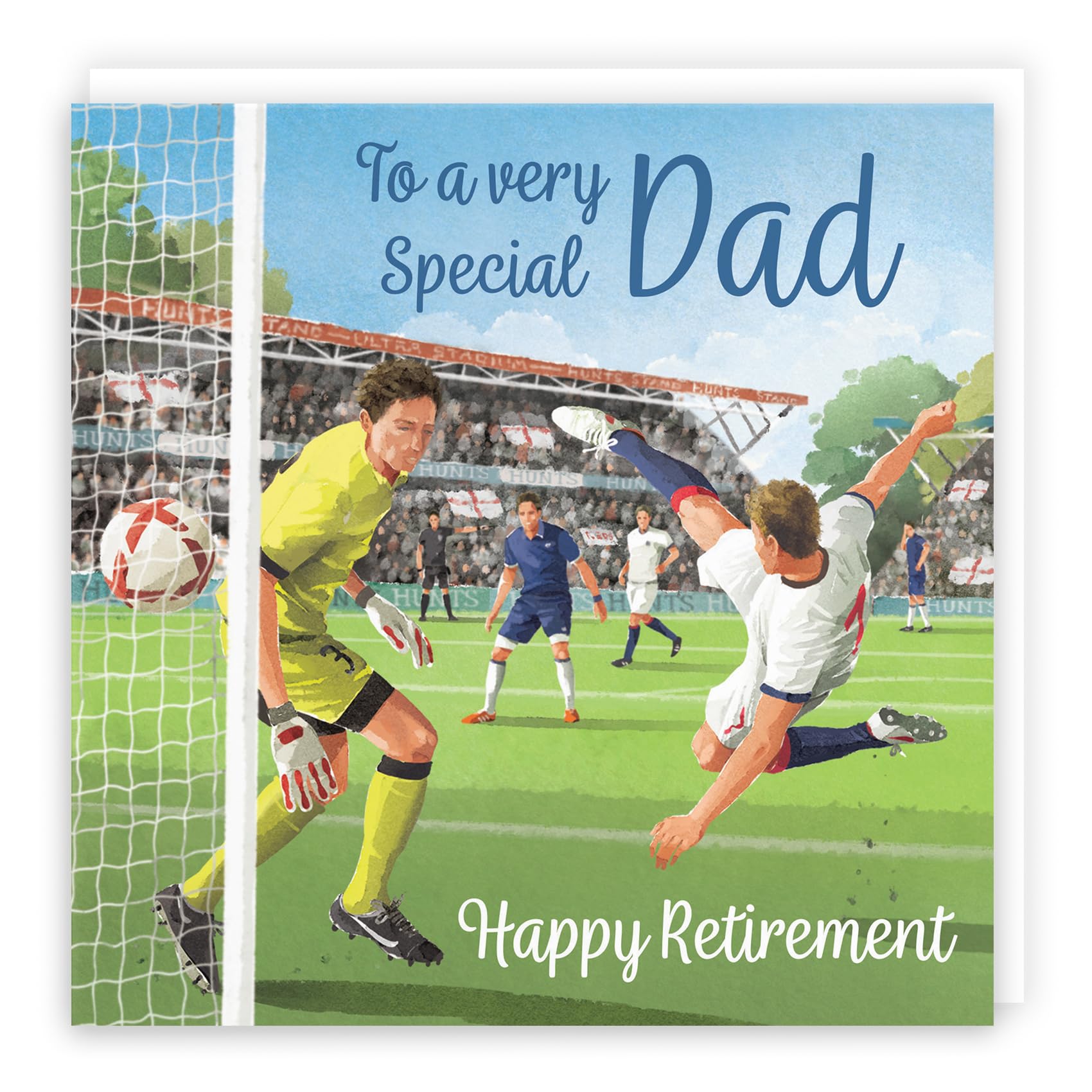 Hunts England - Football Fun Retirement Card For Dad - Milo's Gallery - Footy Dad Retirement Card - Retiring Card For Footie Fan Dad
