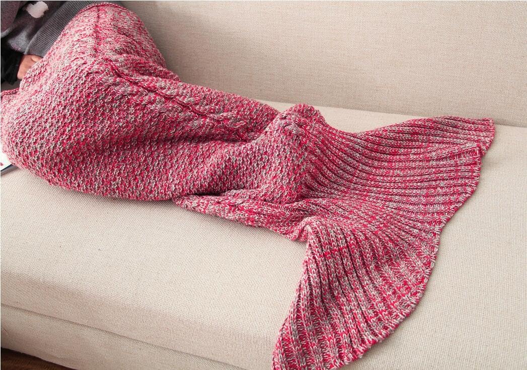 Amazon Com Casofu Red Mermaid Tail Blanket Kids Thick Mermaid Tail Blanket Snuggle Mermaid Home Kitchen