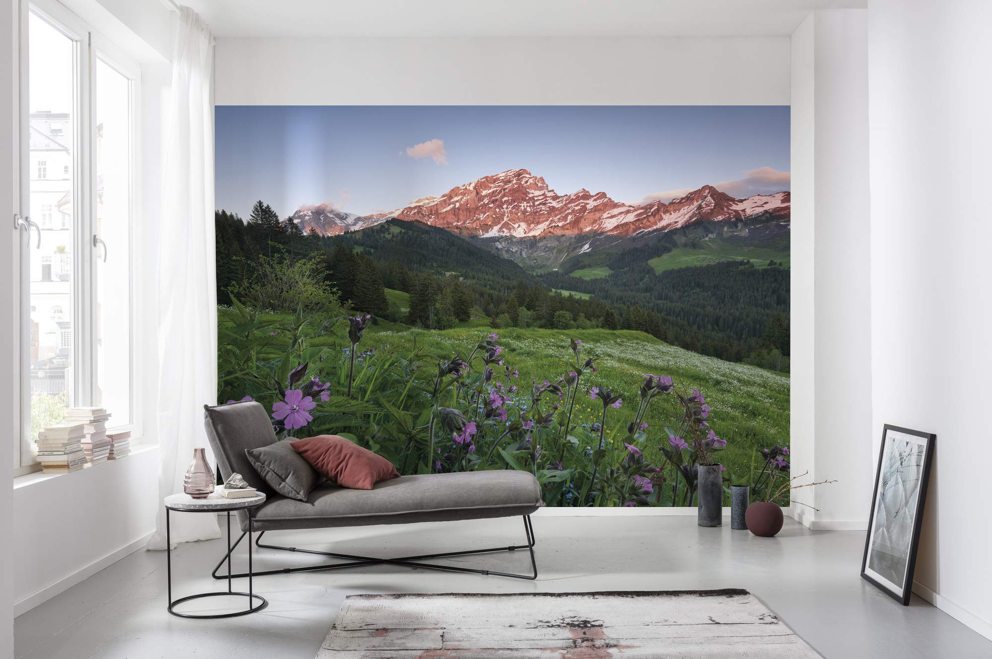 Komar SHX9-069 Non-Woven Photo Wallpaper Picturesque Switzerland Design XXL Decoration Nature Landscape Bedroom Living Room Office Hallway 450 x 280 cm (W x H) Multi-Coloured