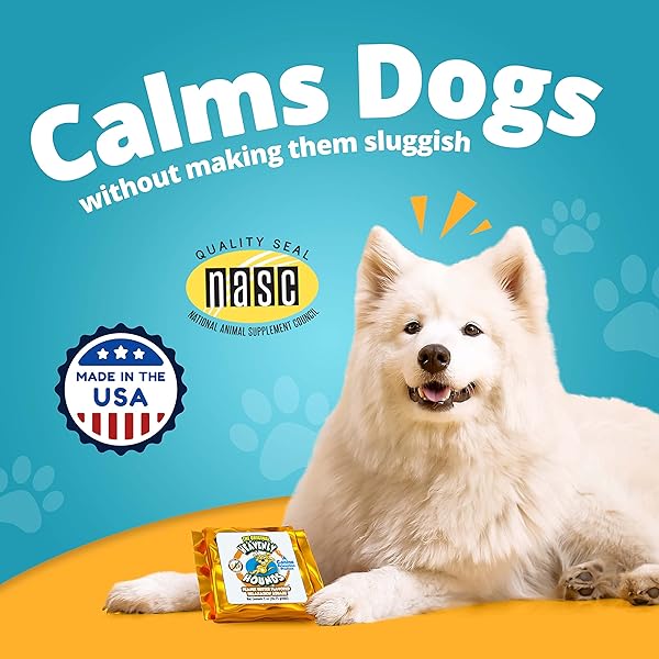 HEAVENLY HOUNDS PEANUT BUTTER CHEWS – ANXIETY RELIEF FOR DOGS – NATURAL INGREDIENTS – NO HEMP CALMING TREATS, 2 OZ – PACK OF 12