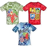 Marvel Avengers Iron Man, Captain America and Hulk Boys 3 Pack T-Shirt for Toddler and Little Boy