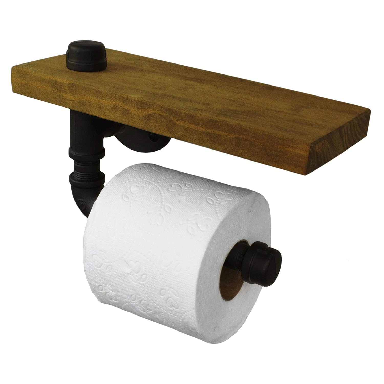 Portarrollos Papel de Bano con Soporte de Madera Vintage Retro