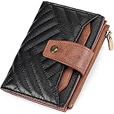 FALAN MULE Small Wallet for Women Leather Bifold Compact RFID Blocking with ID Window