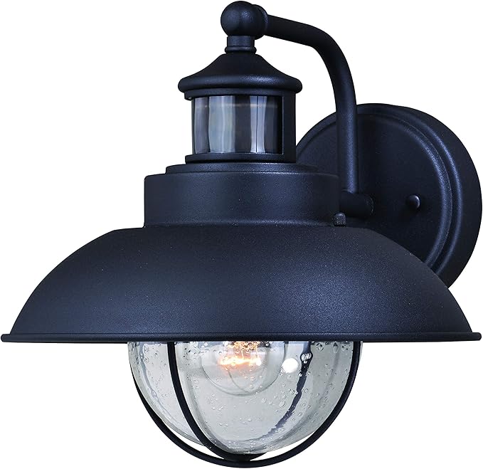 VAXCEL Motion Sensor Porch Light Harwich 10" Black Dusk VAXCEL Motion Sensor Porch Light Harwich 10" Black Dusk