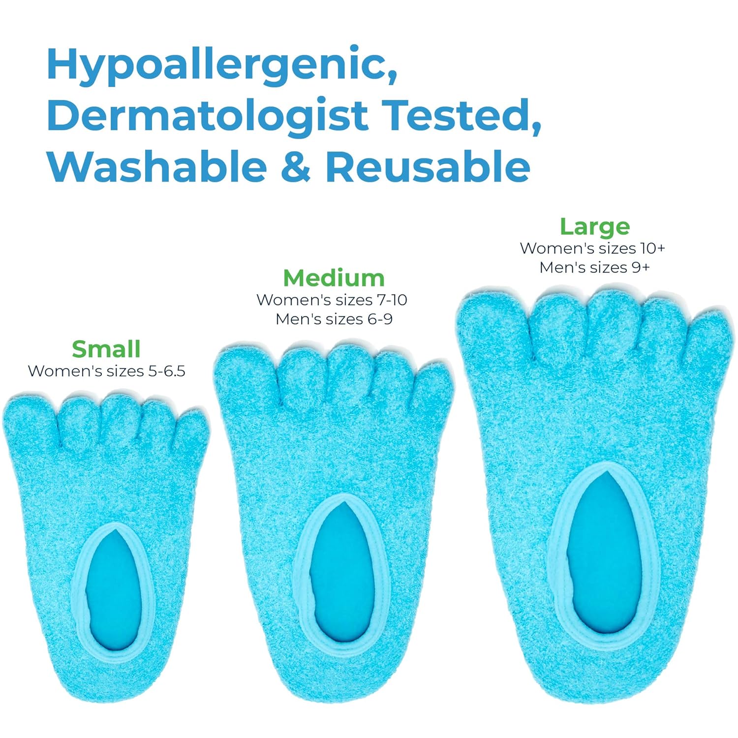 NatraCure 5-Toe Gel Moisturizing Socks (Helps Dry Feet, Cracked Heels, Calluses, Cuticles, Rough Skin, Dead Skin, Use with your Favorite Lotions, and Creams or Spa Pedicure) - 110-M CAT - Size: Medium : Beauty
