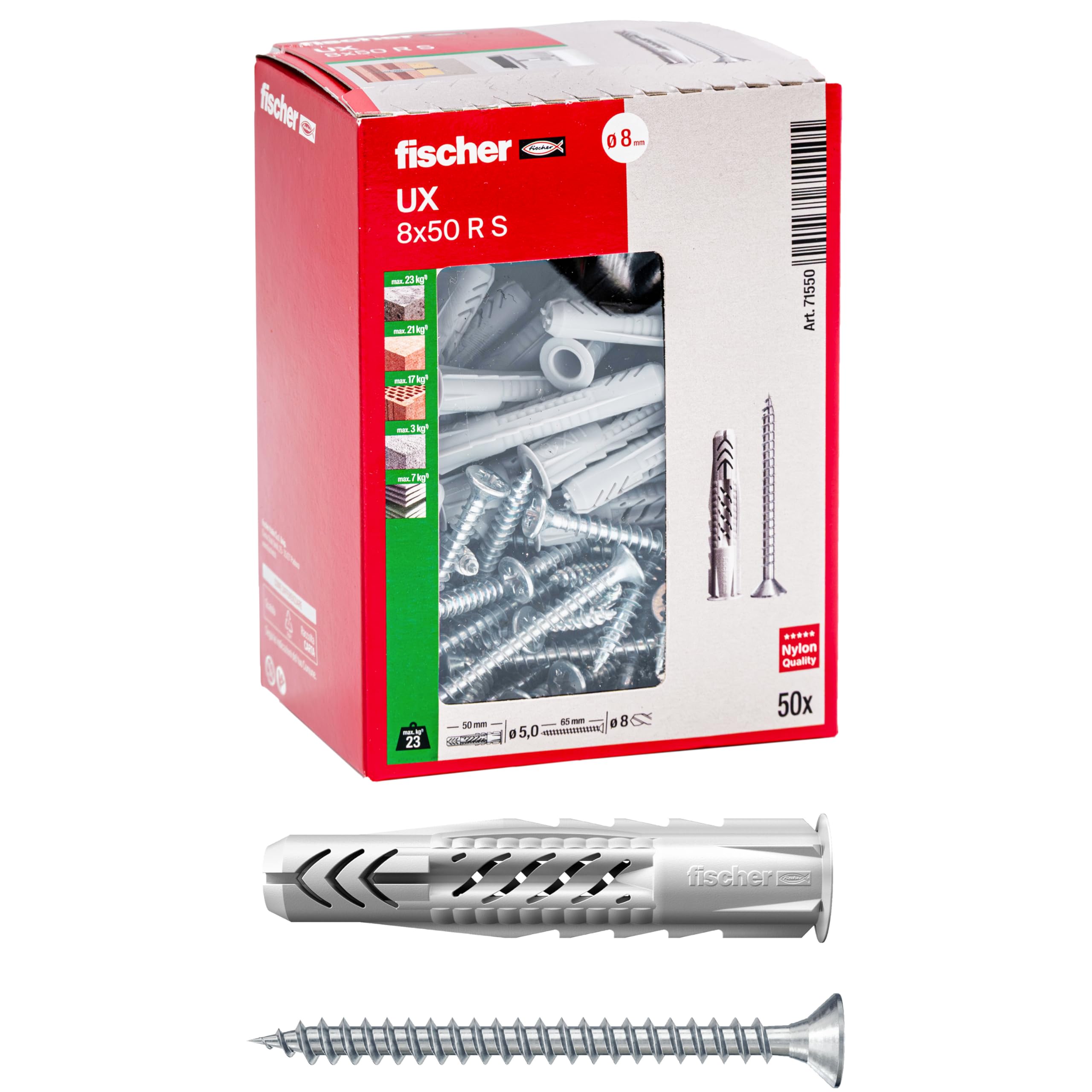 Fischer TAS. Nylon UX C/Screw 8 x 50R