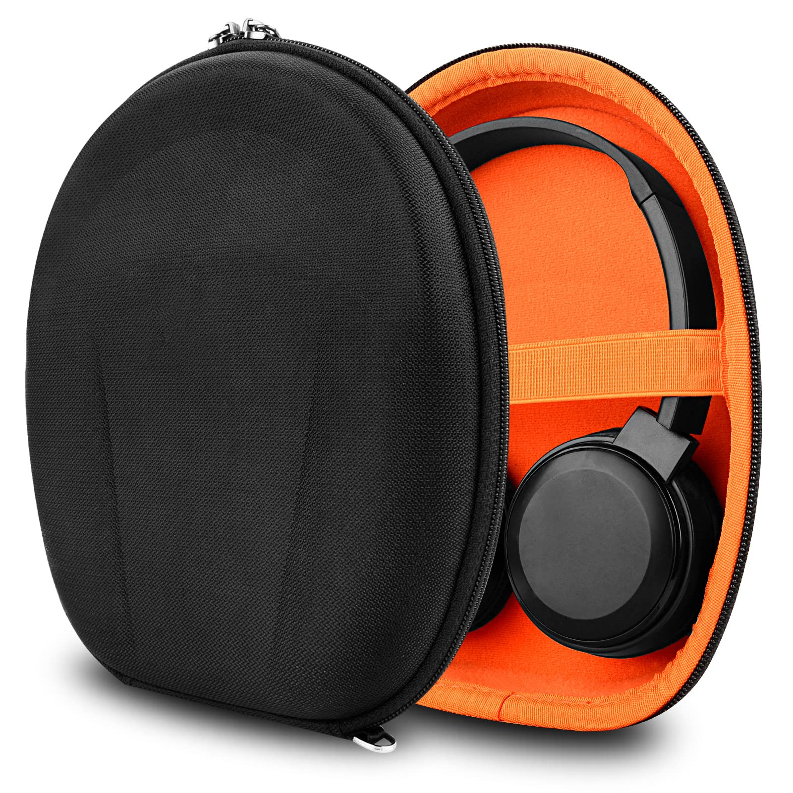 Geekria Shield Headphones Case Compatible with JVC HA-S20BT, HA-S23W, HA-S35BTB, HA-S65BNB, HAS38BT, Replacement Protective Hard Shell Travel Carrying Bag with Cable Storage (Black)