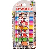 Lip Smacker Marvel Avenger Flavored Lip Balm Party Pack 8 Count, Super Hero, Spirderman, Iron Man, Captain America, Clear, For Kids